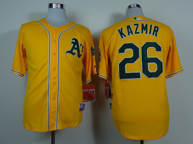 Men Oakland Athletics #26 Kazmir Yellow MLB Jerseys->oakland athletics->MLB Jersey